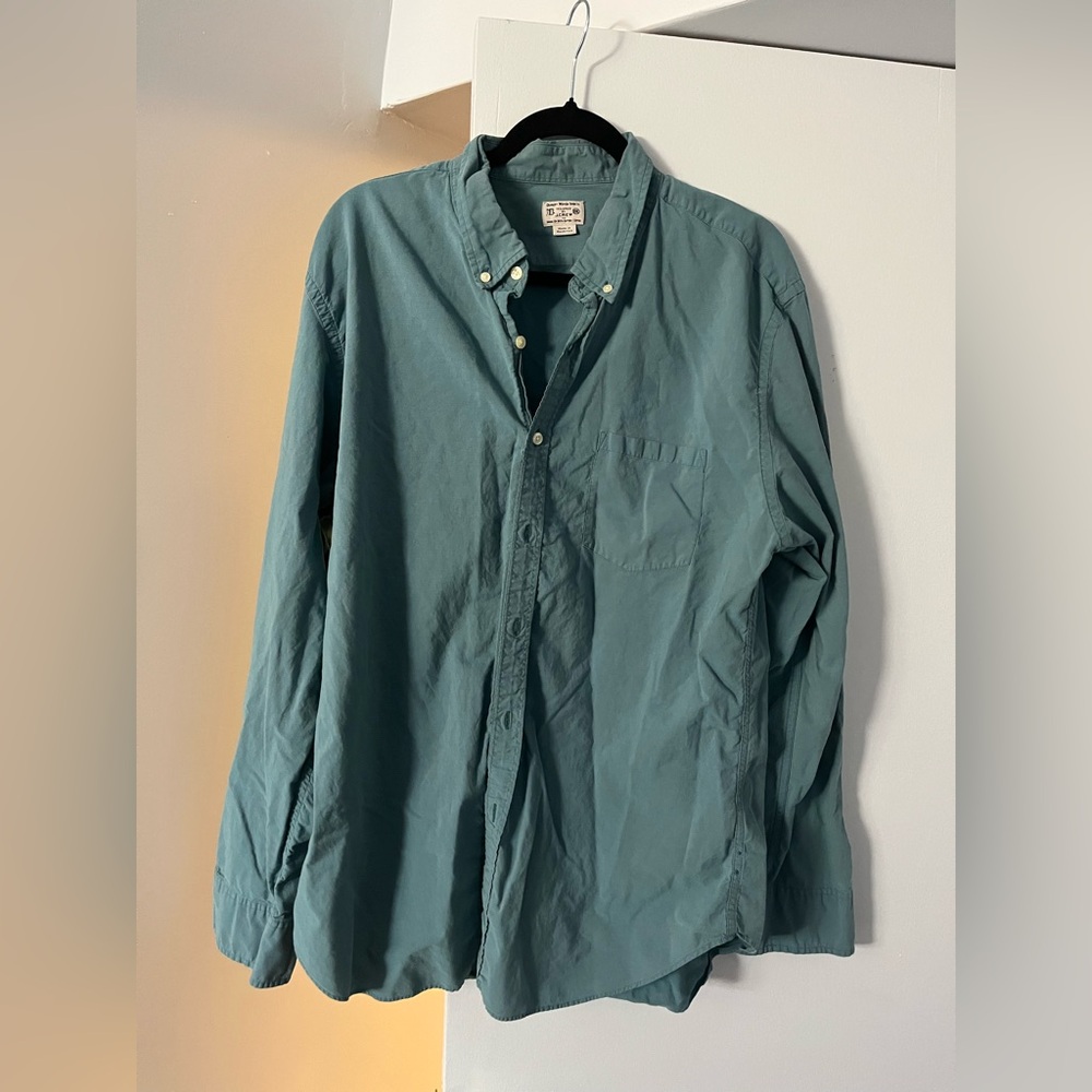 J.Crew Men’s Blue/Green Button-Up Shirt XXL